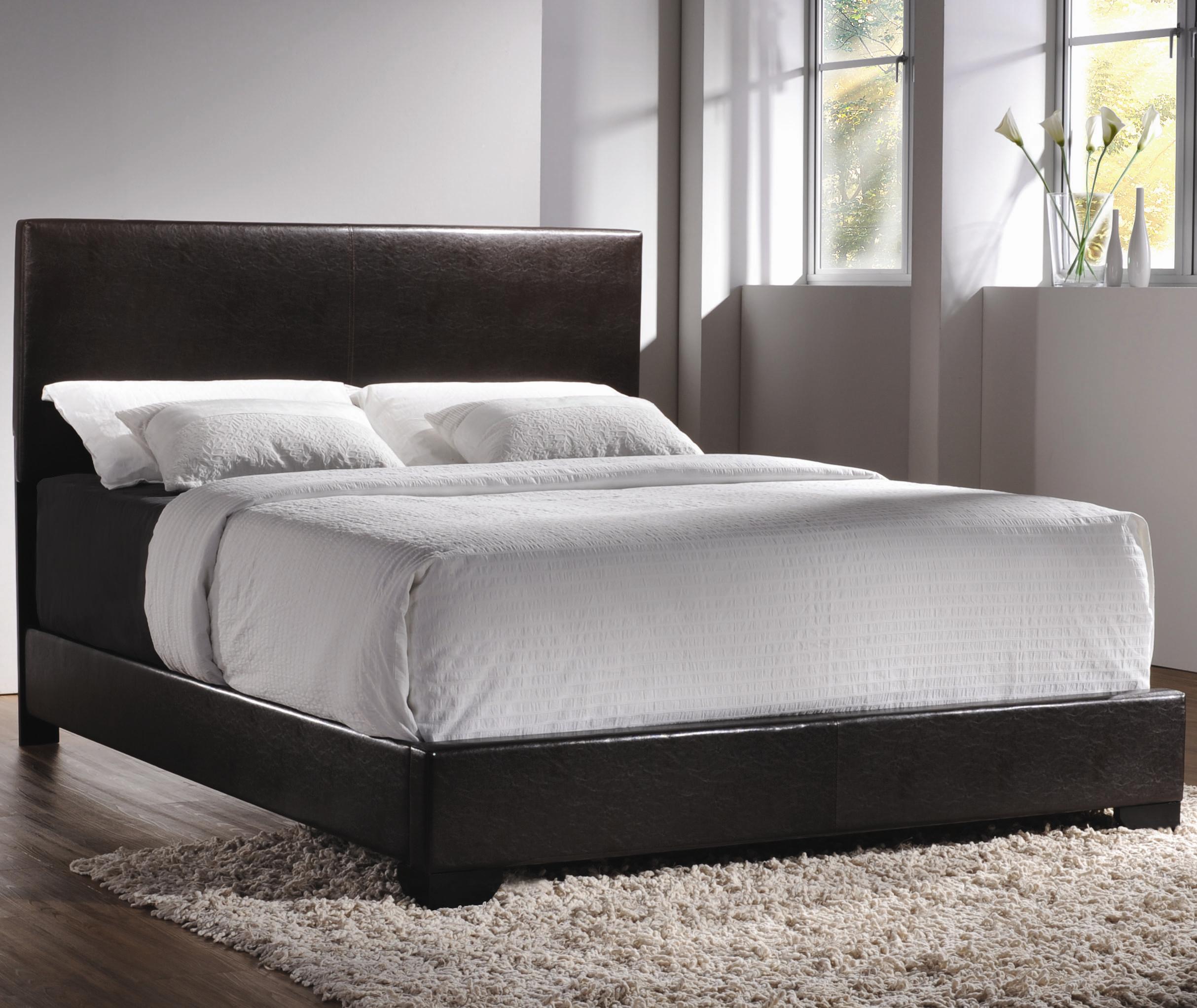 Faux leather bed frame queen shop